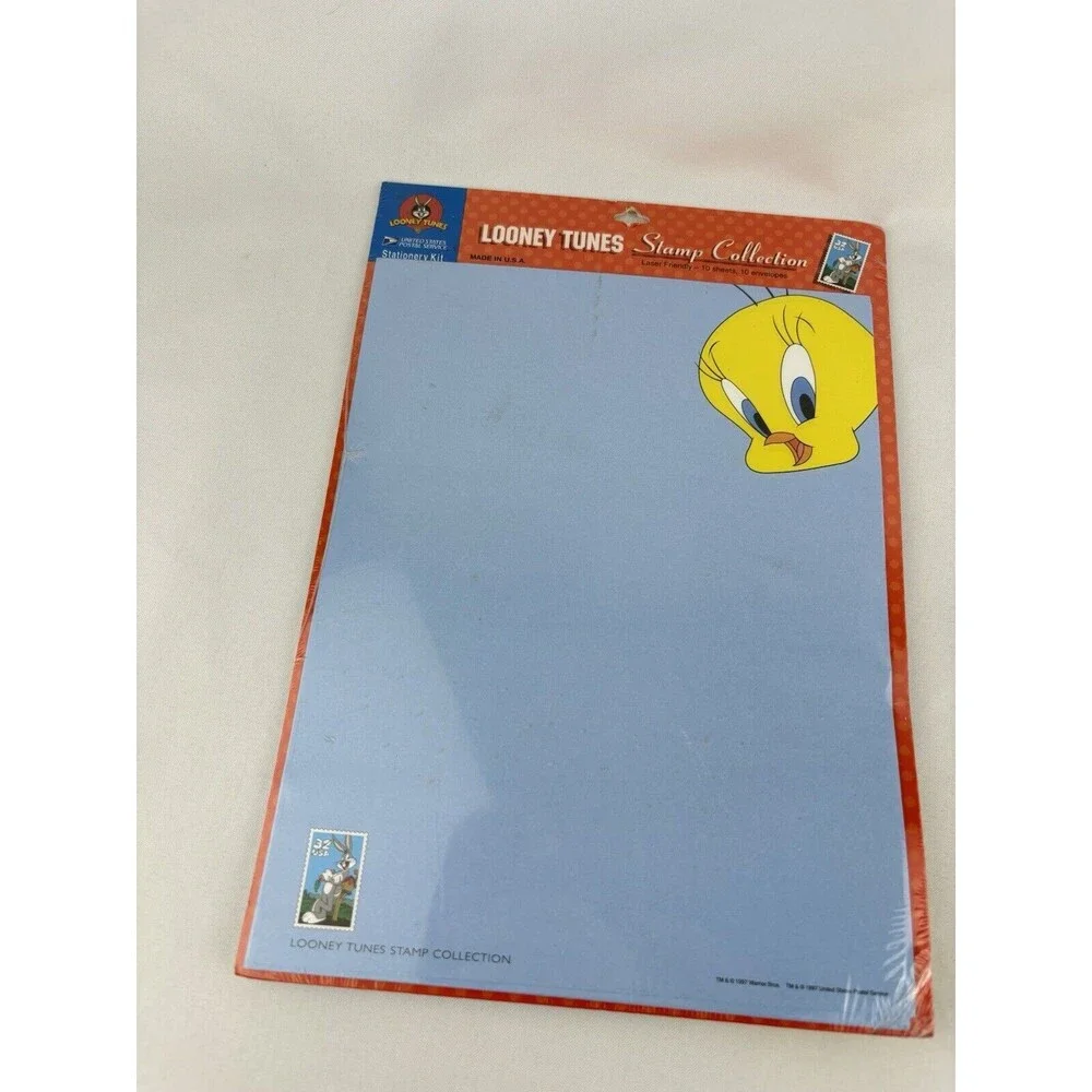 New-1997 Hallmark Looney‎ Tunes Stamp Collection Stationery Kit Tweety Bird